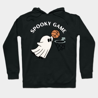 Spooky game, ghost playing basketball. Halloween Hoodie